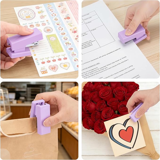 Mini Stapler with 2000 Staples, 30 Sheet Capacity, Jam-Free Small Desktop Stapler with Staple Remover, Cute Desk Stapler for Office, School and Home (Purple)