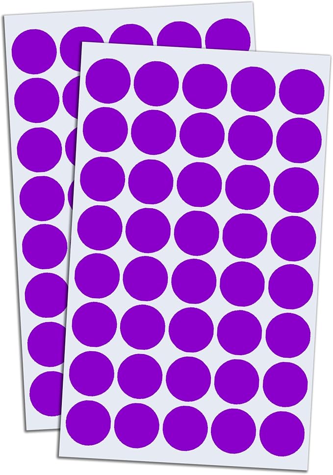 2000 Pack, 3/4" Round Dot Stickers Circle Labels - Purple