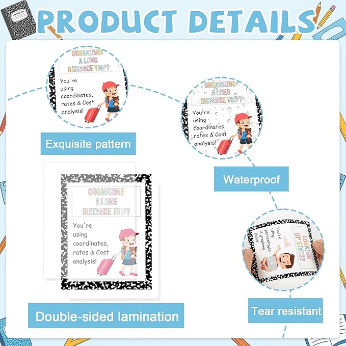 Math Bulletin Board Set Mathematics Composition Notebook Classroom Decoration Have You Used Math Today Poster Mathematics Paper Cutouts for School Chalkboard Wall Back to School Supplies