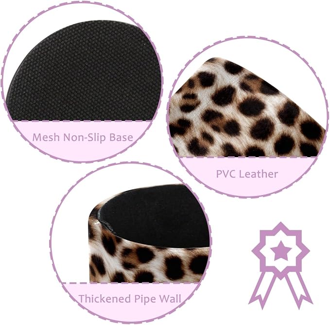 Leopard Print Leather Pen Holder for Desk, Multifunctional Desktop Organizer Pencil Cup, Desktop Caddy Stationery Organizer for School Home Office Desk Accessories