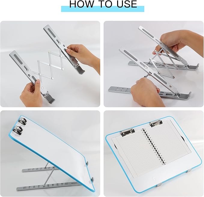 Slant Board for Writing16 x 12 Inch Adjustable Magnetic Whiteboard 20°-60° Slanted Clipboard Portable Workstation Sloped Surface for Writing Reading Drawing (Package Without Pencils)