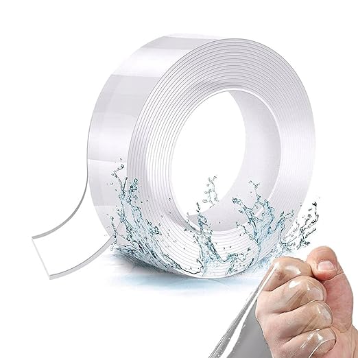 Heavy Duty Clear Double Sided Tape, 10FT Nanometer Mounting Tape Removable Waterproof, Two Sided Adhesive Tapes for Home Office Multipurpose 2mm 3m