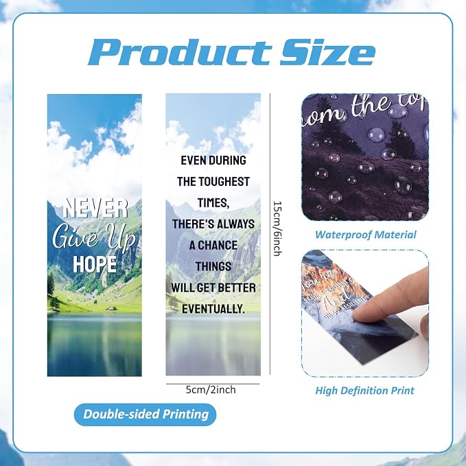 150 Pcs Sobriety Recovery Bookmarks Bulk AA Sobriety Gifts for Women Motivational Affirmation Landscape Bookmarks 2 x 6'' Inspirational Positive Quotes Gift for Addiction Recovery Men Women