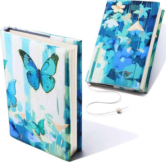 Book Covers for Paperbacks,Book Cover Protector Adjustable Fabric Fit A5 Size 5.5x8.2 Inch Paperbacks for Hardcover Softcover Novels Notebook Journal Books Accessories Christmas Birthday