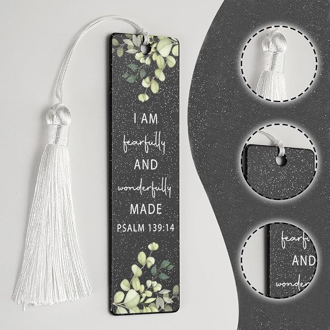 Christian Self - Worth Bookmark, Encouraging Gift for Believers, Empowering Present for Spiritual Readers, Faith - Based Reading Gift, Unique Floral & Scripture Design Bookmark, WCB38