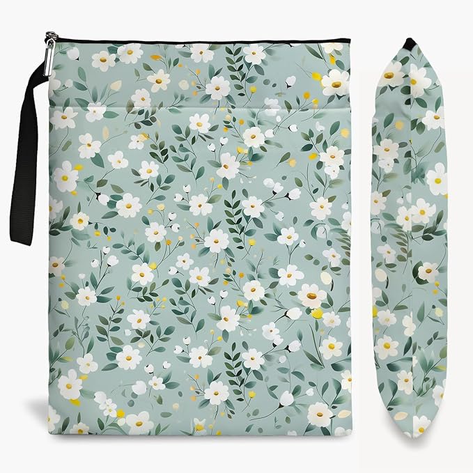 Flower Pattern Book Sleeve,Book Lovers Gifts Waterproof Book Cover for paperbacks with Zipper and Front Pocket Book Pouch for Women Teacher Birthday Graduation Christmas Gifts (Wildflower1601)