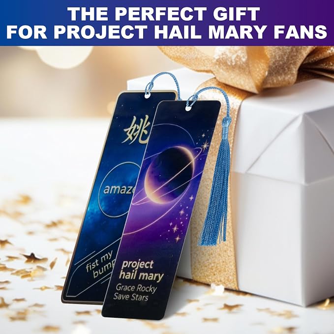 for 2 Pack Project Hail Mary Merch Inspired Bookmark Stuff, Rocky Grace Amaze Bookmarks Gifts Shirt Poster Accessories Merchandise for Fans Men Women Birthday Book Lovers