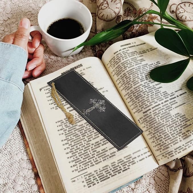 Retro Religious Style Cross Lion Bible Case with Bookmark Waterproof Bible Cover Case for Women Lightweight Bible Bag with Handle Pockets Church Book Bag Grey