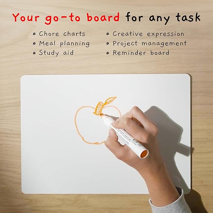 Board Geeks 6 Premium Small Dry Erase Board 9"x12"- Portable Dry Erase Lap Board, Handheld Whiteboard- White Boards for Students - Small Whiteboard | Double Sided Erasable White Boards Dry Erase- 6 Pk