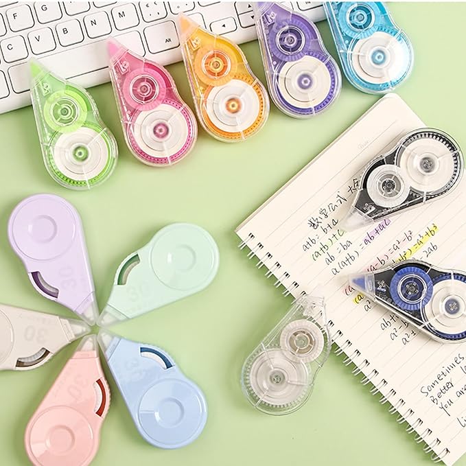 10Pcs Correction Tape Roller 8mx5mm Quick Dry White Out Correction Tape Total 80m for Writing School and Office Supplies