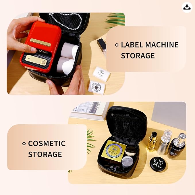 LMASBLTER Case Compatible with B1/B21/B3S/M110/M120/P50/T50M Label Maker Printers, Labeler Storage Portable Carrying Bag Holder for Printer, Refill Labels, USB Cables (Case Only-Black)