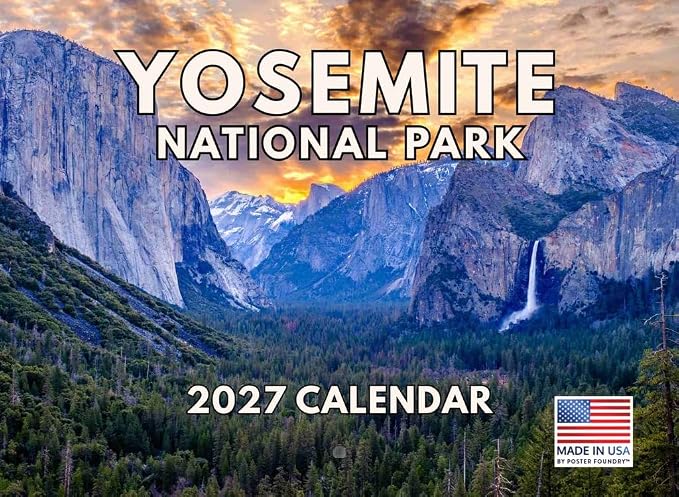 Yosemite Calendar 2027 National Park Monthly Wall Calender 12 Month