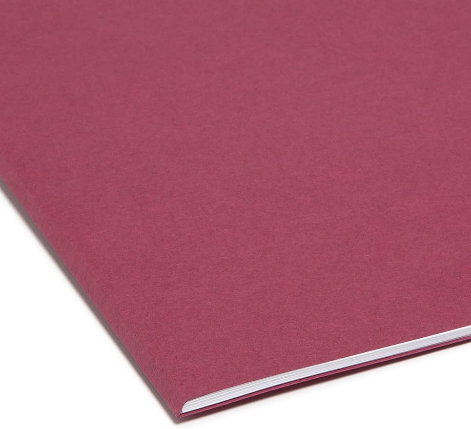 Smead Colored File Folder, 1/3-Cut Tab, Letter Size, Maroon, 100 per Box (13093) (Pack of 5)