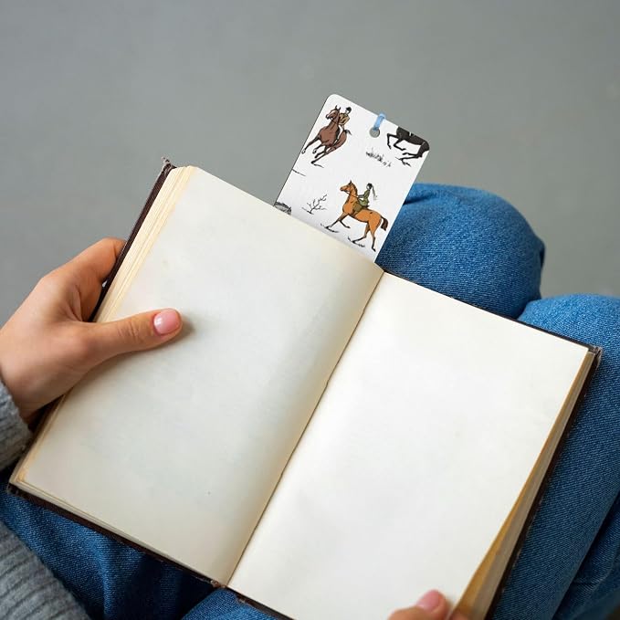 Equestrian Horse 5pcs Wood Bookmarks with Tassel for Planner Reading Book Lovers Accessory Readers Men Women 4.6 X 1.2 Inch