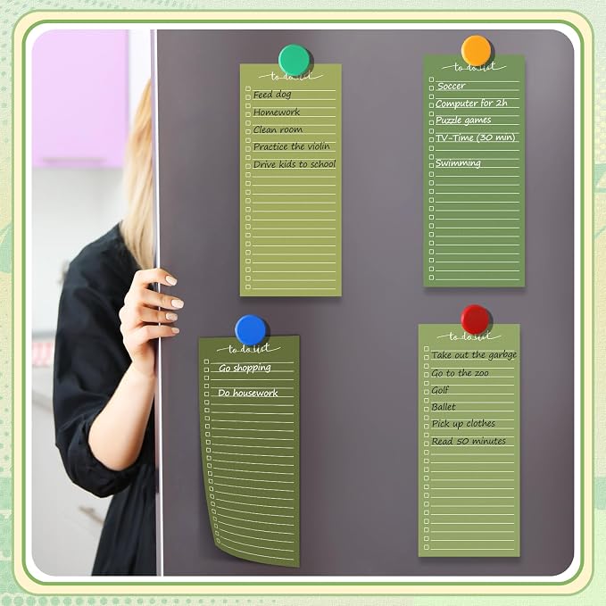 Censen 10 Pack 500 Sheets To Do List Notes Daily Checklist Notepads with 50 Sheets Each Undated Color Memo Pad Block Shopping List Pad Weekly Plan Notepad Organizer Planners(Gradient Green,Lined)