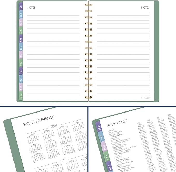 AT-A-GLANCE 2025 Planner, Weekly & Monthly, 5-1/2" x 8-1/2" Small, Badge, Tile (1722T-200-25)