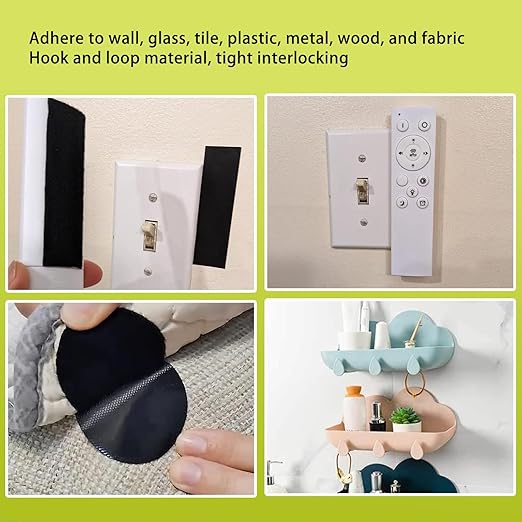 Eujgoov Household Adhesive Strip Strong Adhesive Nylon Fastener Tape for Hanging, Organizing, Repairing