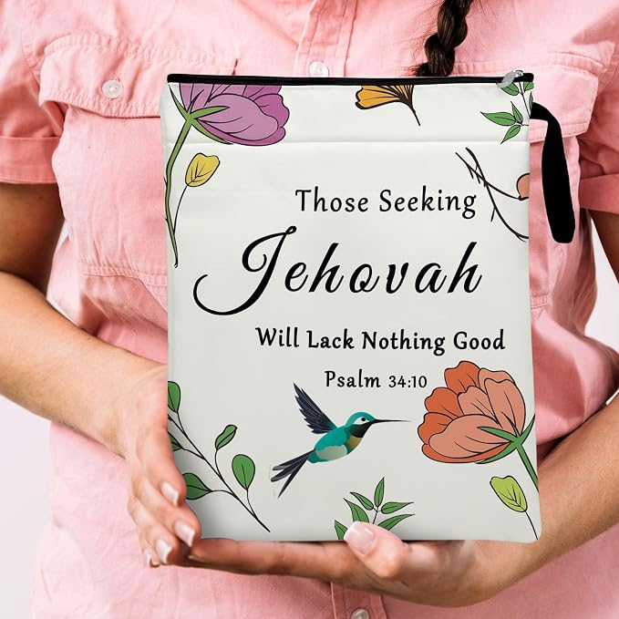 Jehovah Gifts Book Sleeve Book Covers for Paperbacks Jehovah Witness Baptism Gifts Bible Gifts for Women Christian Book Protector Pouch Bookish Gifts for Book Lovers Birthday Christmas Gifts