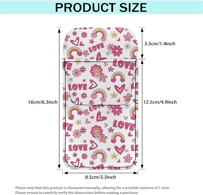 chaqlin Pocket Protector, PU Leather Pen Holder Pouch for Shirts, Lab Coats, Pants - Multi-Purpose - Holds Pens, Pointers, Pencils, and Notes - Rainbow Love