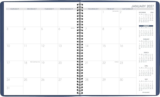 AT-A-GLANCE 2027 Planner, Monthly, 15-Month Jan-Mar, 9" x 11", Unruled Daily Blocks, Blue (702502027)