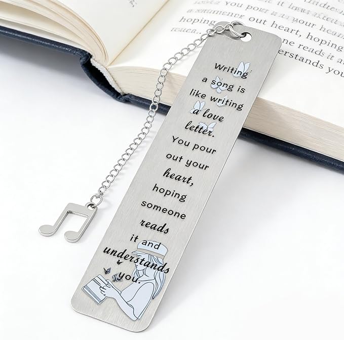 TTPD Inspired Book Girl Bookmark, Showgirl Keyhole Design, Acrylic Page Marker, Key Lock Shape, 3 Pack, Reading Gift for Book Lovers (3pcs Metal Bookmarks)
