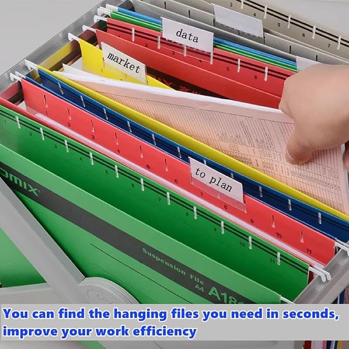 Folder Labels,50+50 Sets of Hanging Folder Label Tabs and Inserts for Hanging Folders for Quick Identification, (2 in， Clear)
