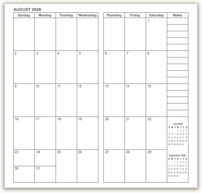 Travelers Notebook Inserts Jan 2026 - Jun 2027, Travelers Notebook Calendar, Weekly and Monthly Planner, Regular Size TN Journal, 8.3 x 4.25 inches, Set of 3