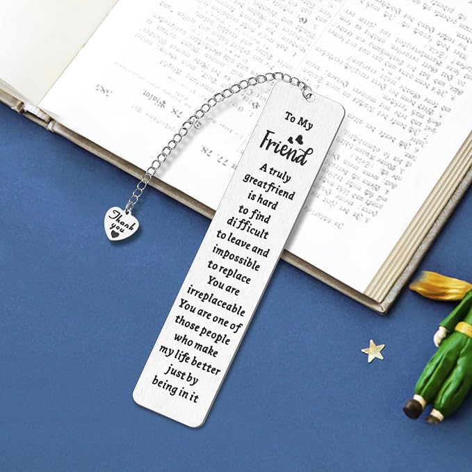 Book Lovers Gifts, Kaluofan Gifts for Book Lovers with Thank You Chain, Bookmark Gifts for Best Friend, Back to School Coming of Age Gifts, Graduation Gifts, Christmas Stocking Stuffers for Teens