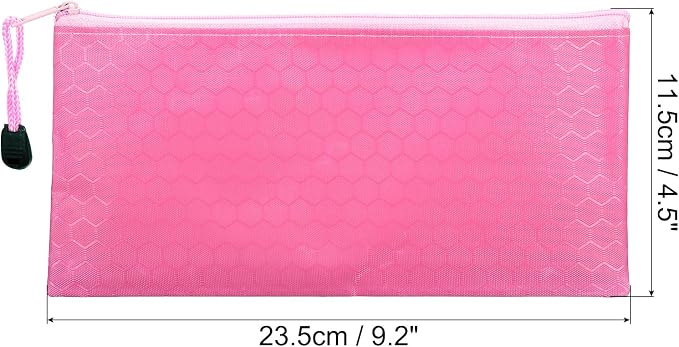 PATIKIL Waterproof Zipper File Bags, 5 Pack A6 Size Document Pocket Storage Organizer Pouch for Travel Office Supply, Pink