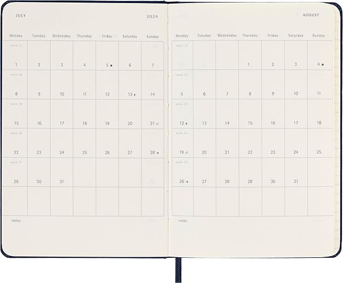 Moleskine Classic 12 Month 2024 Weekly Planner, Hard Cover, Pocket (3.5" x 5.5"), Sapphire Blue