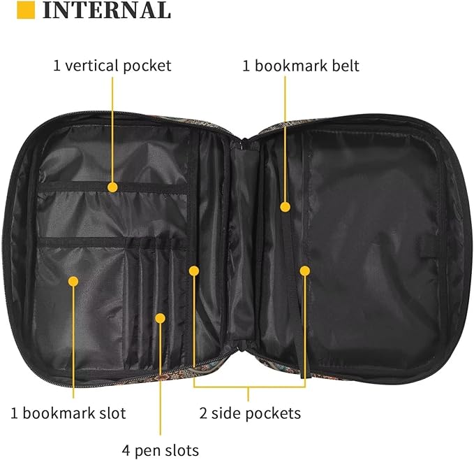 Suobstales Boho Paw Print Bible Cover Bible Case for Women Men Lightweight Carrying Book Cover Church Bag Bible Protective Bag with Handle and Zippered Pocket