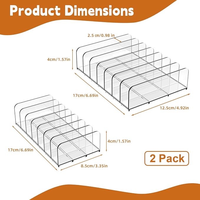2 Pack Phone Case Organizer, Phone Case Storage Holder with 14 Slots, Organizer Dock for Phone Case, Eyeshadow, DVD/CD, Device Organizer, Use on Desktops, in Drawers and Cabinets