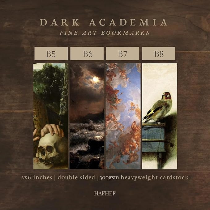 14Pcs Dark Academia Bookmarks, Gothic Fine Art Bookmark, Aesthetic Bookmarks Bulk, Cool Double Sided Book Marker Gifts for Women Men Students Teachers Book Lovers Reading