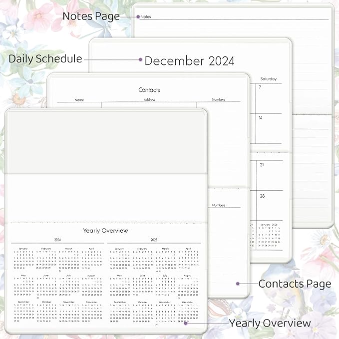 Pocket Calendar 2025-2026, Small Pocket Planner 2026 for Purse, Monthly Planner with Pvc Cover, Small Size (3.5" x 6"), From January 2025 - December 2026 - Bird
