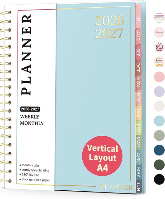 Teacher Planner 2026-2027, Forvencer Academic Planner 2026-2027, Jul 2026 - Jun 2027, 8.5"x11", Weekly & Monthly Planning Book with 7 Periods, School Agenda for Teacher Student Homeschool, A4, Blue