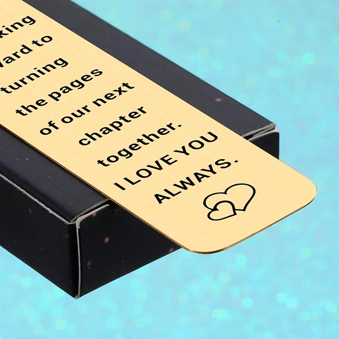 19 Years 19th Anniversary Bronze Gifts for Him Her Men Women Couple 19th Bronze Anniversary Wedding Gifts for Her Wife Girlfriend Husband Aniversario Gold Bookmark Christmas Valentine Gift for Women