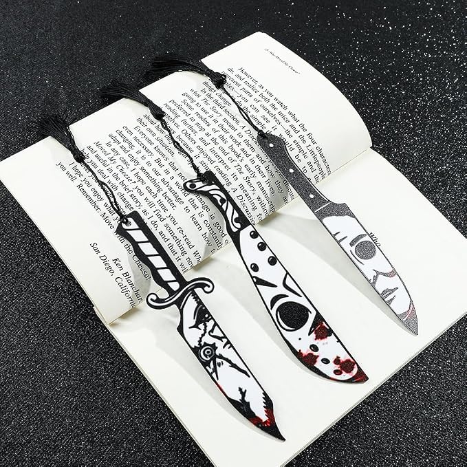 Horror Halloween Acrylic Bookmark for Women Spooky Novel Lovers Reading Accessories Student Study Stationery Halloween Gift for Men Women