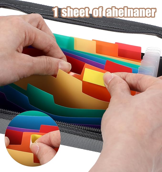 Coupon Organizer Small, 8.27 * 5 Inch 12-Pockets Receipt Folder Wallet with Zipper, A6 Size Portable Accordion Expanding Folders for Bills, Cash, (Grey)