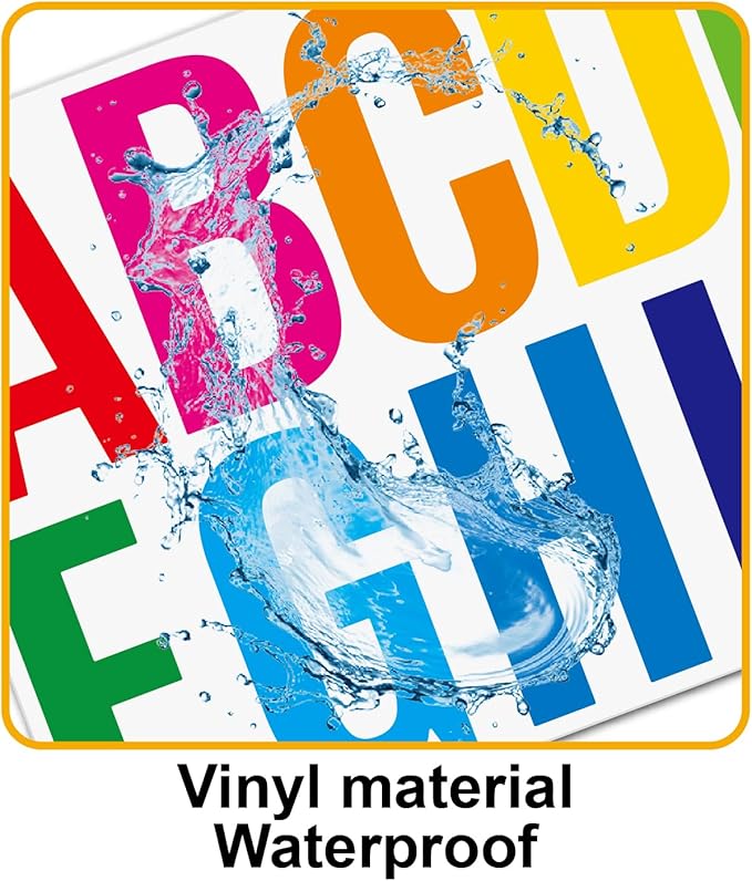 Bemeol 30 Sheets Large Letter Sickers 4 inch Vinyl Letter Alphabet Number Stickers for Bulletin Board Classroom Mailbox Home Decor(Colorful)