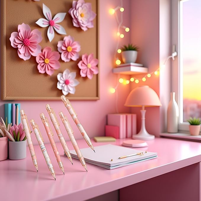 1 Pc Pink Mechanical Pencil 0.5mm Pencil Refill Automatic Pencils Cute Peach Press Automatic Cute Mechanical Pencil Stationery School Office Supplies Office Products Writing and Correction Supplies