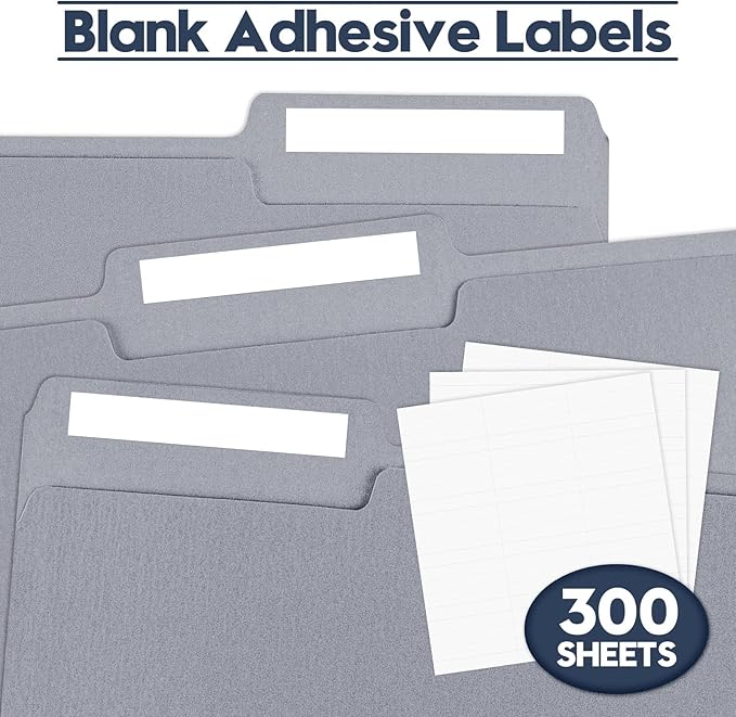 File Folders,150 Pack 1/3 Cut Tab Bulk Colored File Folders,Letter Size 8.5" x 11",Durable Paper Folders with Blank Labels for Office Business School Home Use,Cold Gray