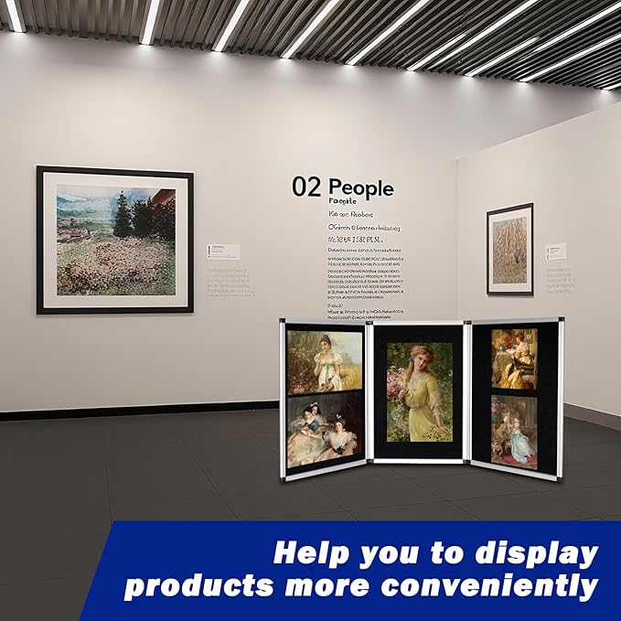 3 Panel Trade Show Presentation Board,Poster Board with Storage Bag Large Tabletop Display Board Folding Art Panel Display for School,Vendor Events,Science Fair Exhibitions (B)