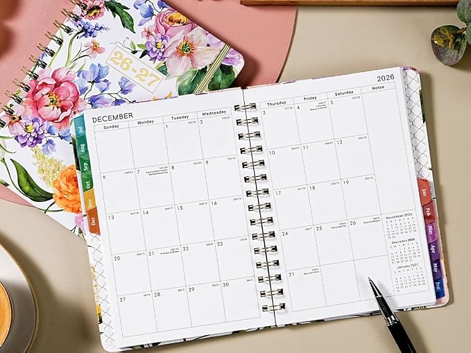 Planner 2026-2027 - Weekly & Monthly Planner, Jul 2026-Jun 2027, Academic Planner 26-27, 6.4"×8.5", Tabs, Thick Paper, Twin-Wire Binding, Back Pocket, Inspirational Quotes for Office Home School