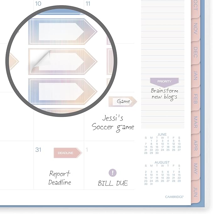 Cambridge Planner 2026-2027 Weekly & Monthly Academic 12-Month July-June, 8-1/2" x 11", Sunlit (1793-905A)