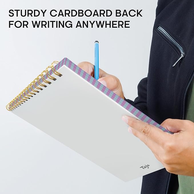 Taja 6 Pack of To Do List Notepad - To Do List Notebook for Work with 52 Sheets, 9.8" x 6.5", Undated Daily Planner Perfect for Daily Tasks and Goal Setting, Notepad Suitable for Office, Home & School - Lavender Checkered