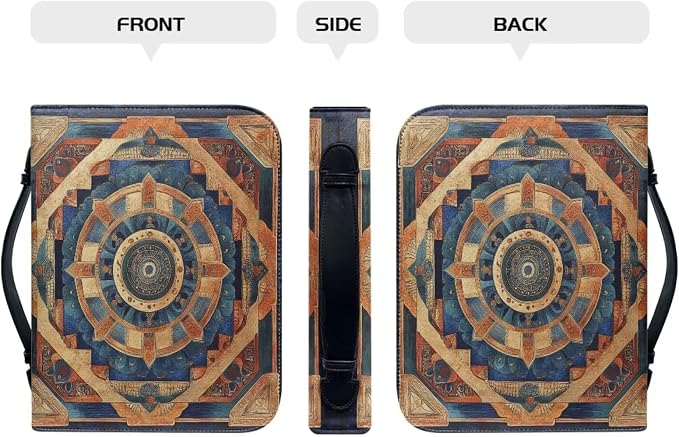 Mandala Style Bible Book Cover Bible Carrying Book Case for Women Bible Cover Carrier Carrying Organizer Bag Bible Study Accessories-Size：L