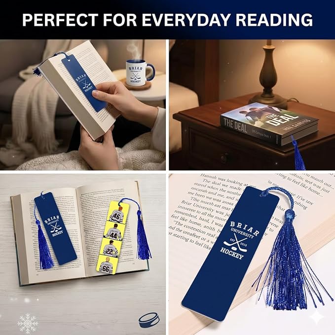 AICase for Off Campus Series Merch Double-Sided Inspired Bookmark, for Briar U University Garrett Graham Jersey Metal Bookmarks Gifts Accessories Stuff Merchandise for Fans Women Men Book Lovers