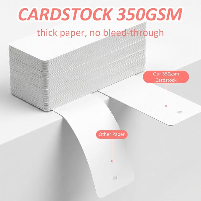 MXCOIRTP 120 Pcs Blank Bookmarks with 120 Colorful Tassels, Thick 350GSM Cardstock Paper and Transparent Acrylic Bookmarks for DIY Crafts, Holiday Reading, Classroom Projects and Gift Tags, 6x2 Inch