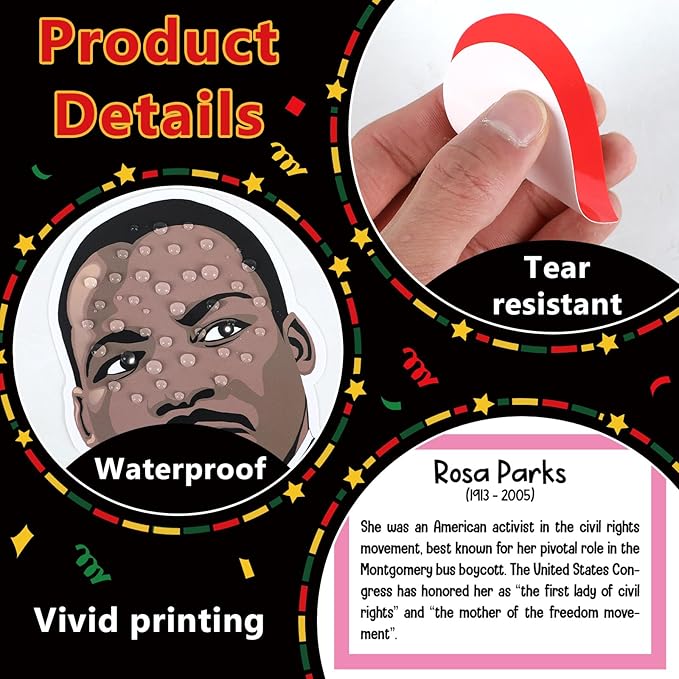 gisgfim Black History Month Bulletin Board Set Decorations African American Inspirational Classroom Decor Valentine’s Day Heart Cutouts for Wall Door Chalkboard Craft Educational School Home Supplies