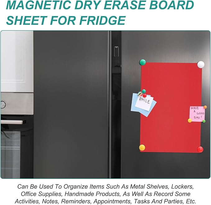PATIKIL Magnetic Dry Erase Board Sheet for Fridge, 3 Pcs 12 x 8 Inch Erasable Refrigerator Whiteboard for Kitchen for Home Kitchen Organizer Planner Office Storage, Green (1mm)